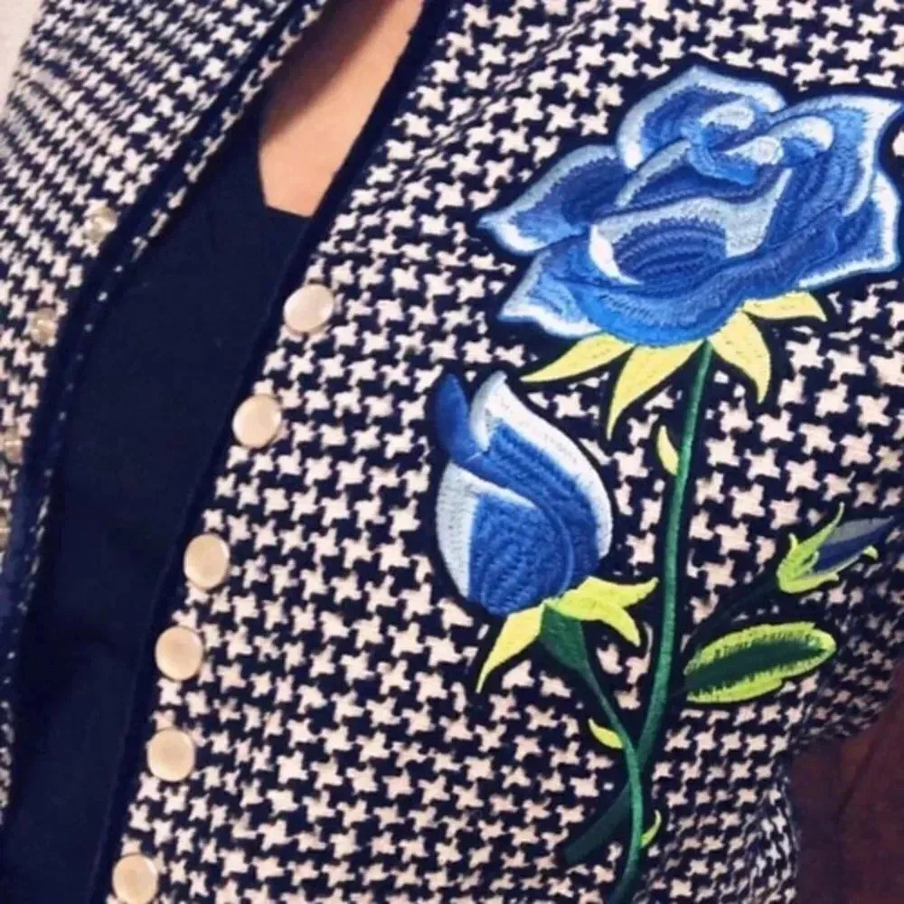 JOUR/NÉ HOUNDSTOOTH Embroidered coat - Picture 5 of 9